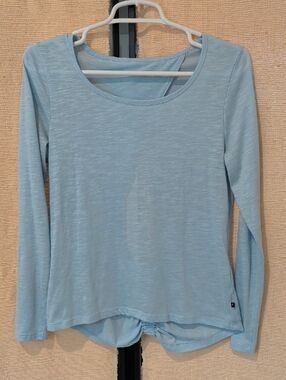 Marika Pale Blue Long-Sleeve Scoop Neck Top